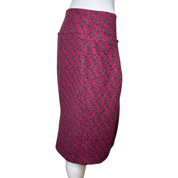 Eva Franco Womens 10 Pink Gray Geometric‎ Pencil Skirt Wool Pleated Front Preppy - Picture 3 of 7
